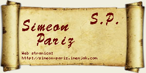 Simeon Pariž vizit kartica